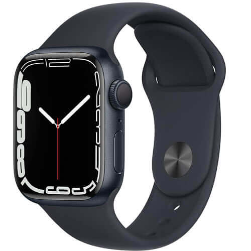 Apple Watch Series 7 (GPS, 41mm) Smart watch - Midnight Aluminium Case with Midnight Sport Band - Regular. Fitness Tracker, Blood Oxygen & ECG Apps, Always-On Retina Display, Water Resistant