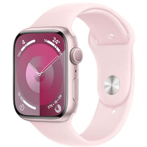 Apple Watch Series 9 [GPS 41mm] Smartwatch with Pink Aluminum Case with Pink Sport Band M/L. Fitness Tracker, Blood Oxygen & ECG Apps, Always-On Retina Display, Water Resistant